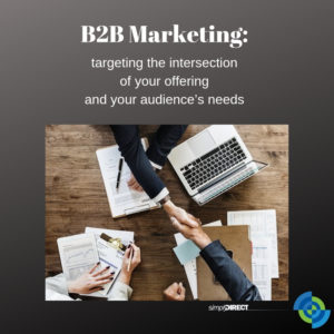 B2B Marketing: targeting the intersection of your offering and your audience’s needs