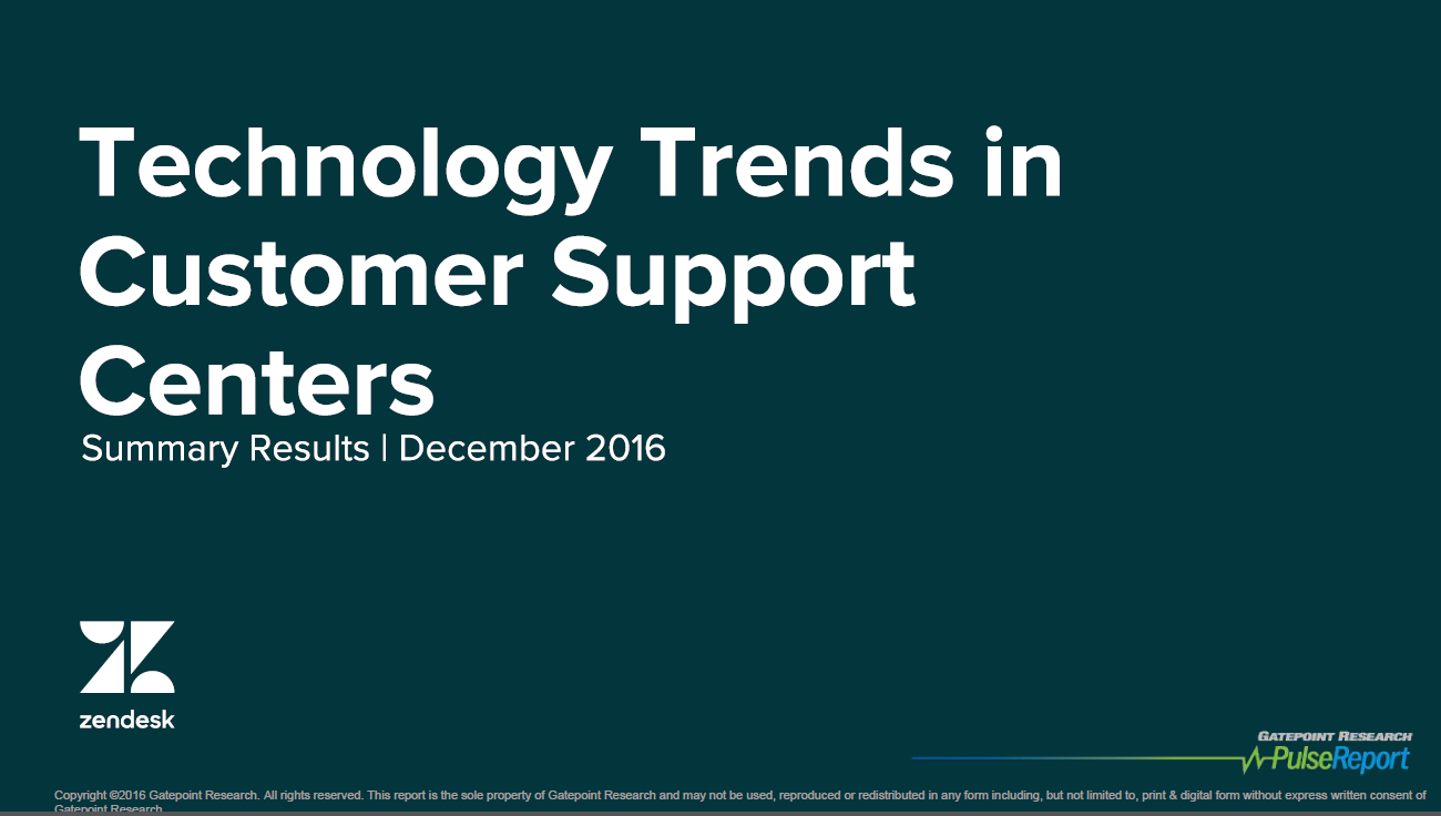 Technology Trends in Customer Support Centers